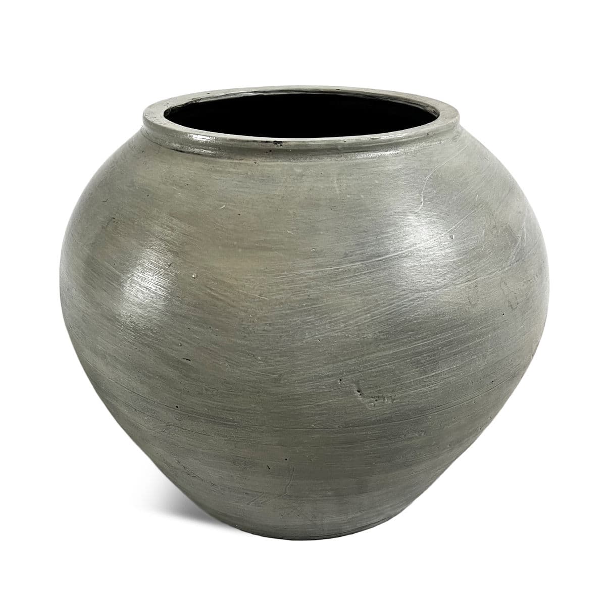 Vintage Grey Glaze Terra Cotta Pot - Thumbnail 3