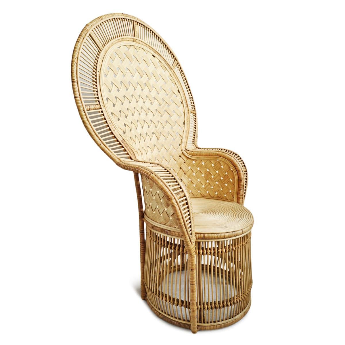 Natural Rattan Basket Fan Chair - Thumbnail 3