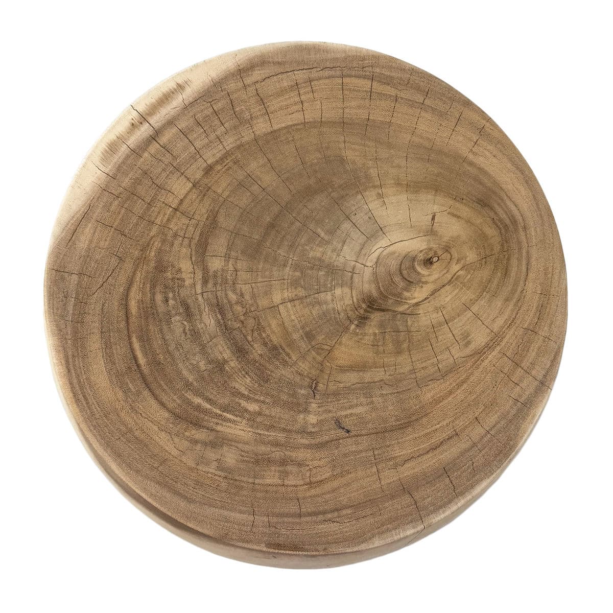 Raw Acacia Drum Side Table - Thumbnail 3