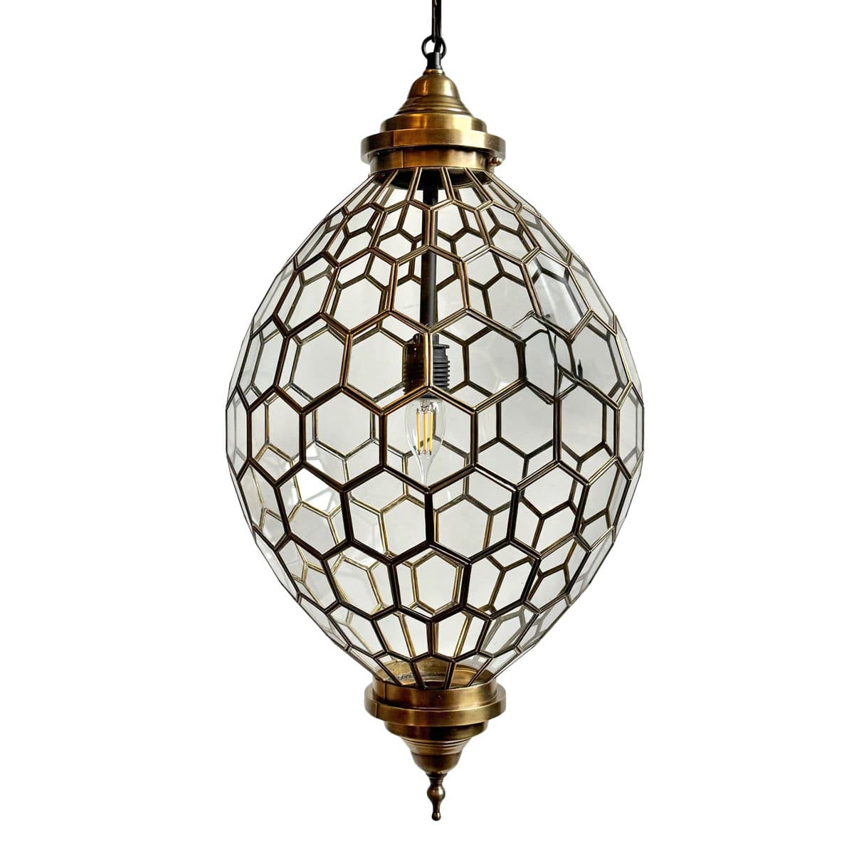 Brass Honeycomb Pendant Light - Thumbnail 3