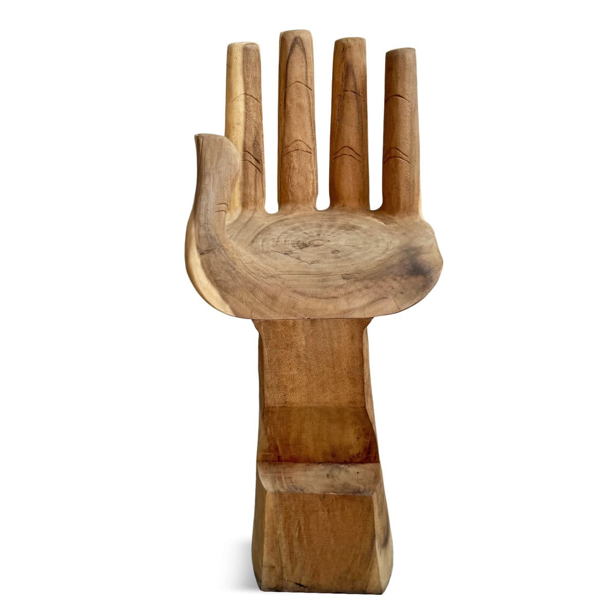 Vintage Wood Carved Hand Bar Chair - Thumbnail 3