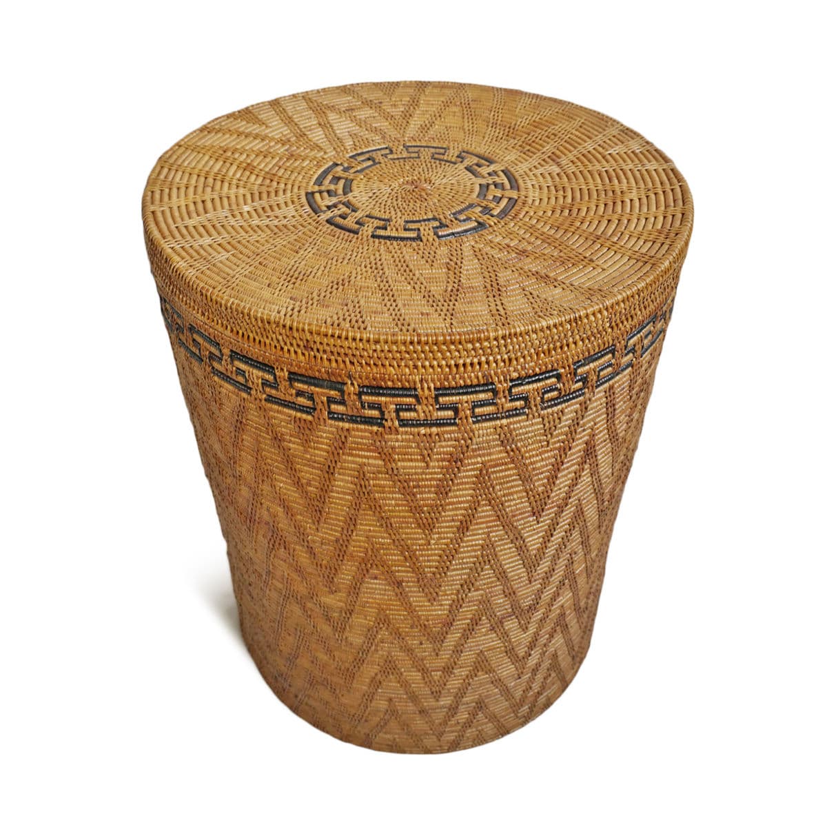 Rattan Border Basket w/Lid - Thumbnail 3