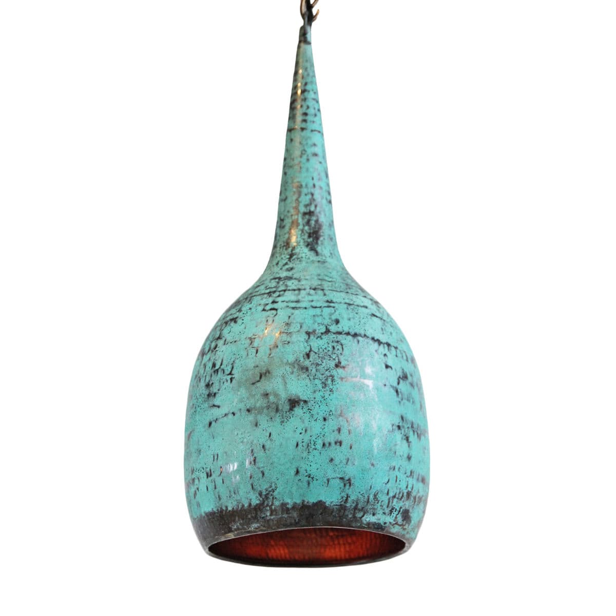 Turquoise Copper Hammered Pod Pendant Light - Thumbnail 3