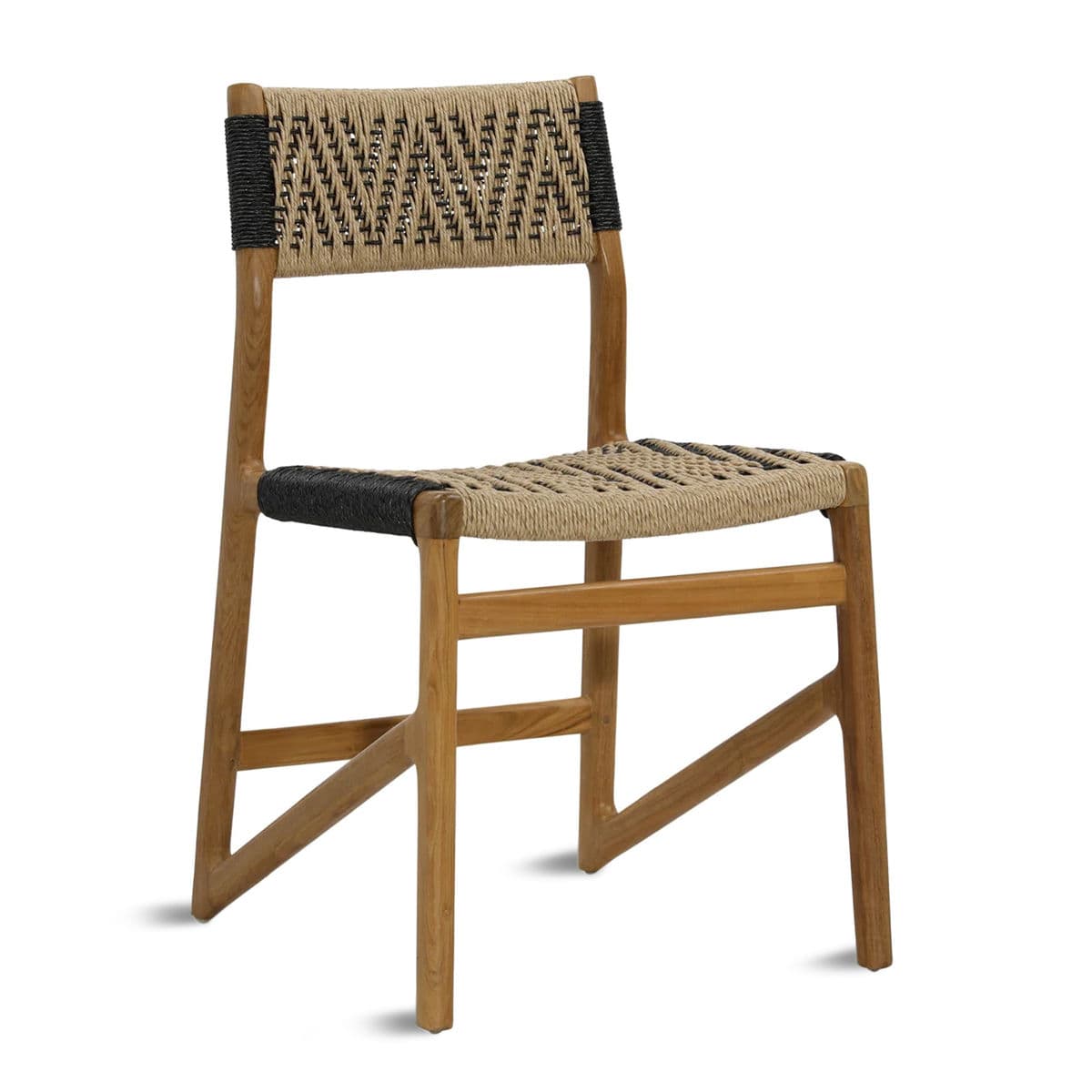 Outdoor Faux Wicker Zig-Zag Dining Chair - Thumbnail 3