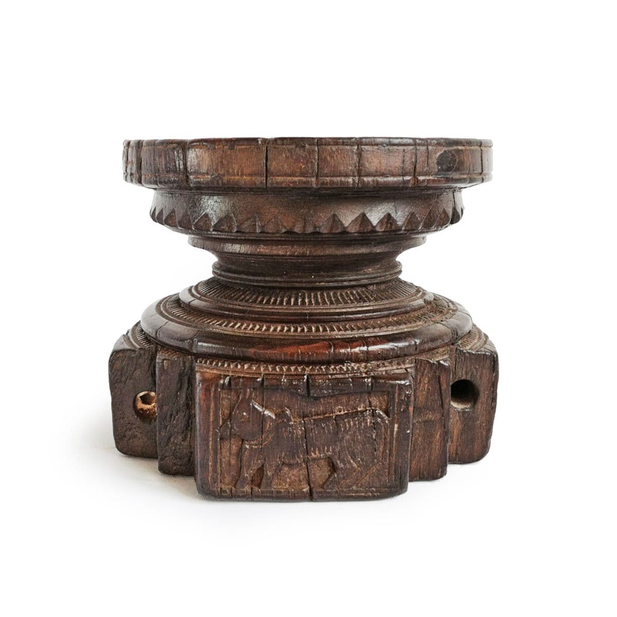 Vintage Carved Wood Seed Sorter - Thumbnail 3