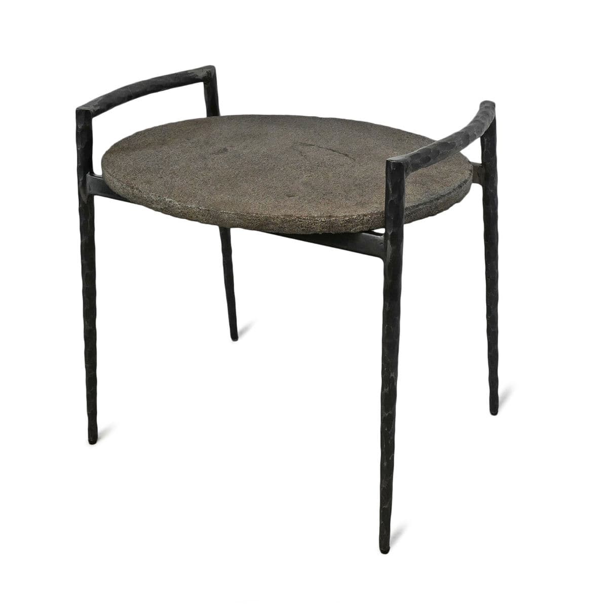 Slate & Iron Oval End Table - Thumbnail 3