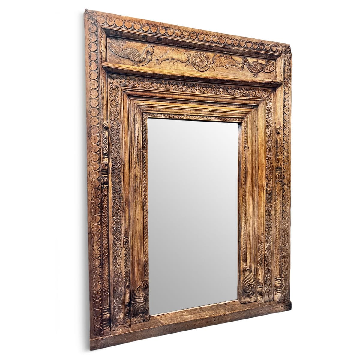 Old Agra Wood Doorway Mirror - Thumbnail 3