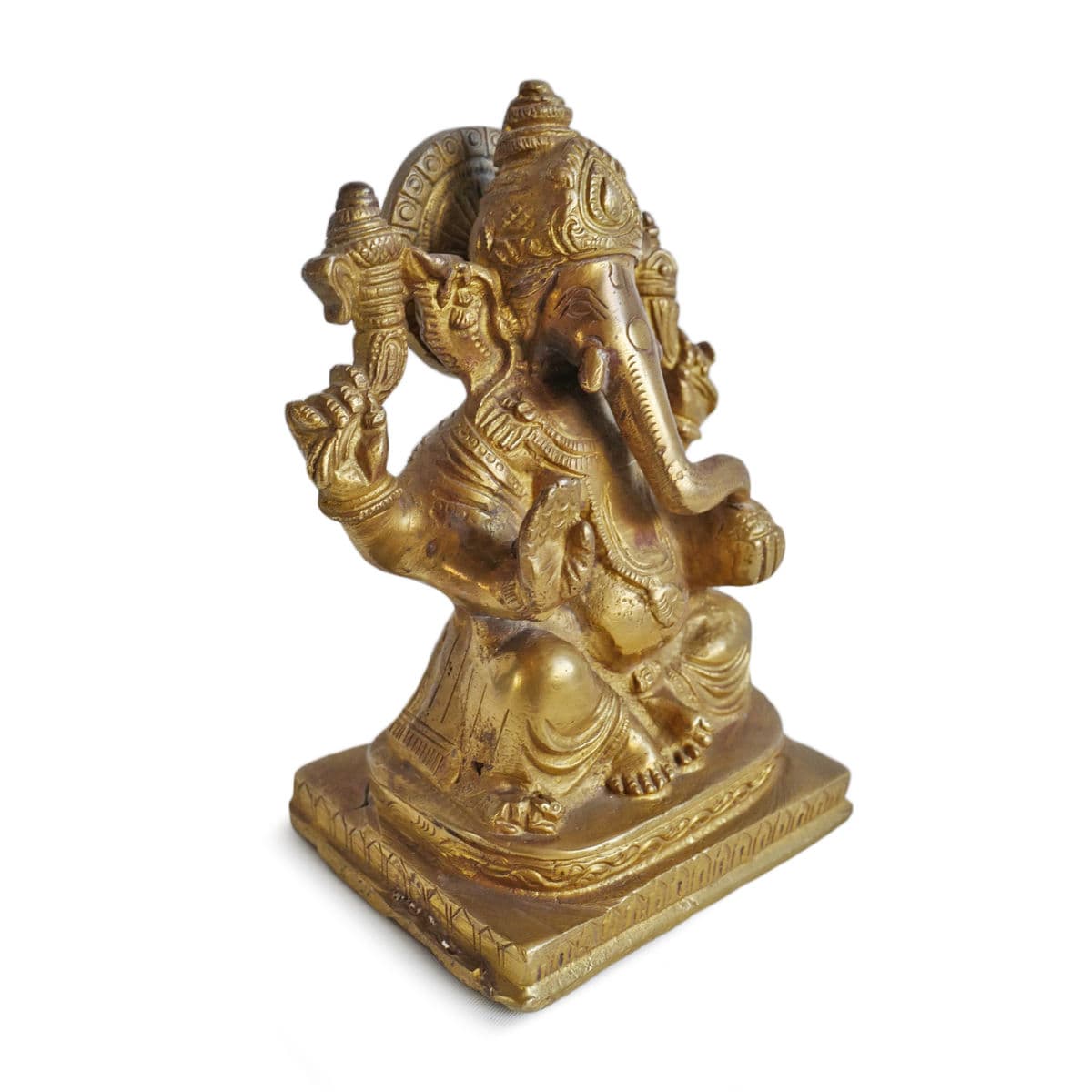 Vintage Brass Small Ganesha Figure - Thumbnail 3