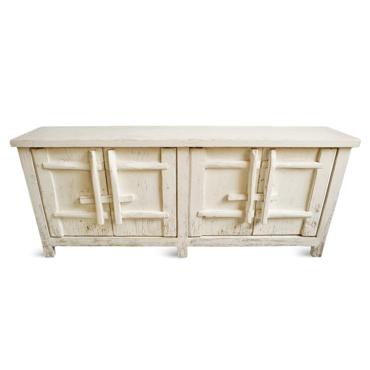 Vintage Village Aged White Sideboard - Thumbnail 3