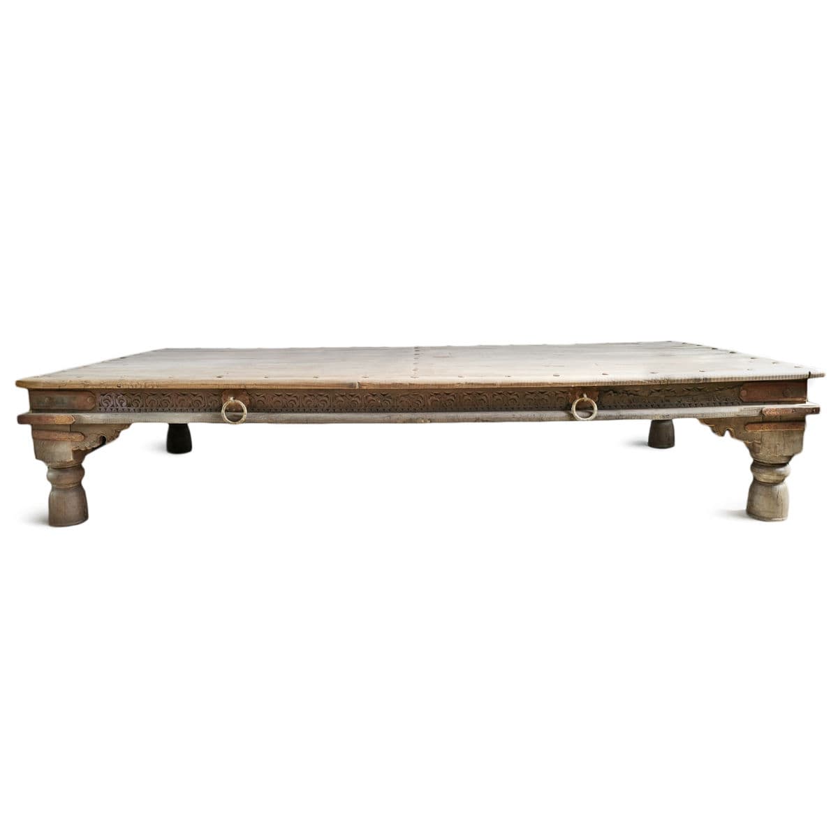 Old Teak Takhat Coffee Table - Thumbnail 3