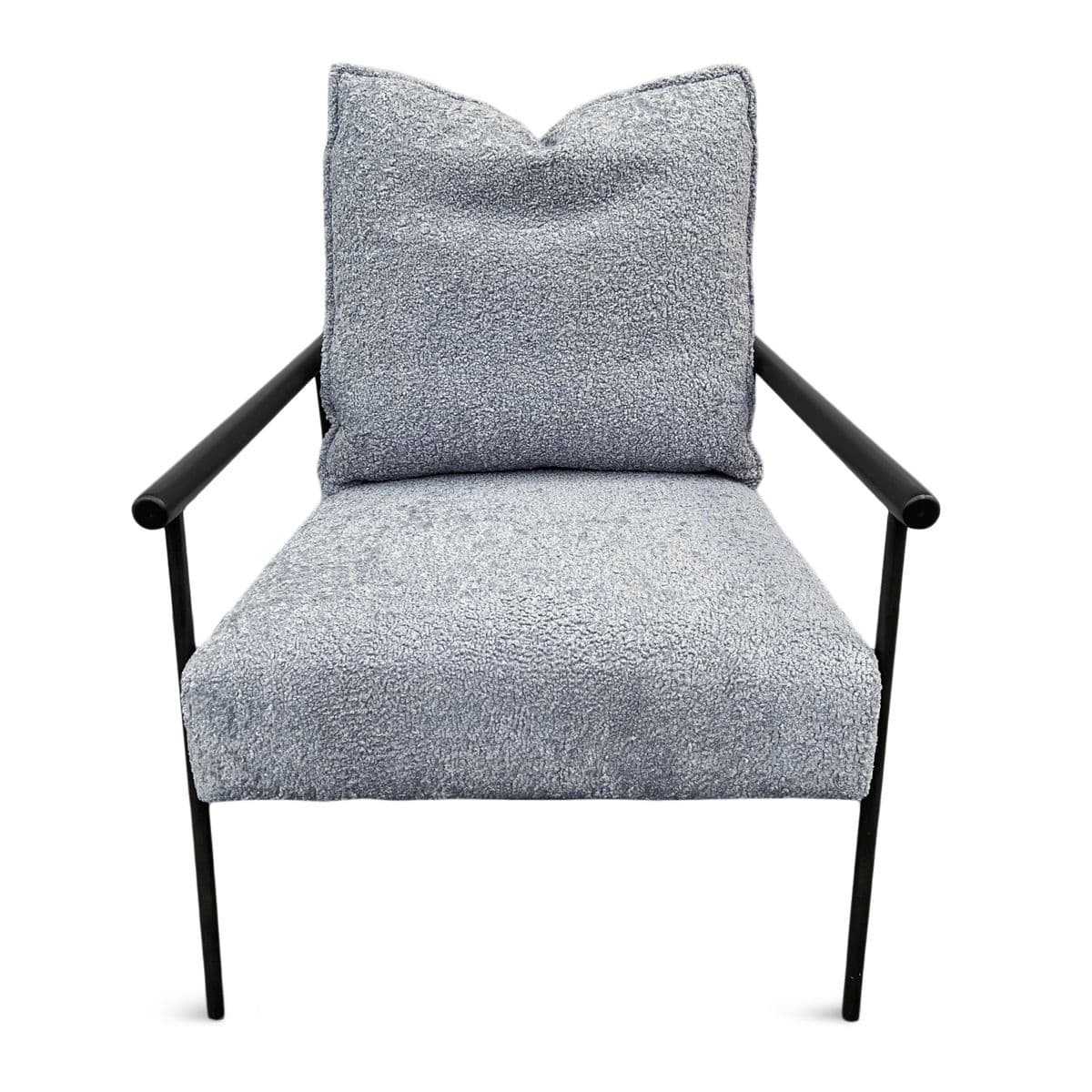 Grey Blue Sherpa Pillow Chair - Thumbnail 3