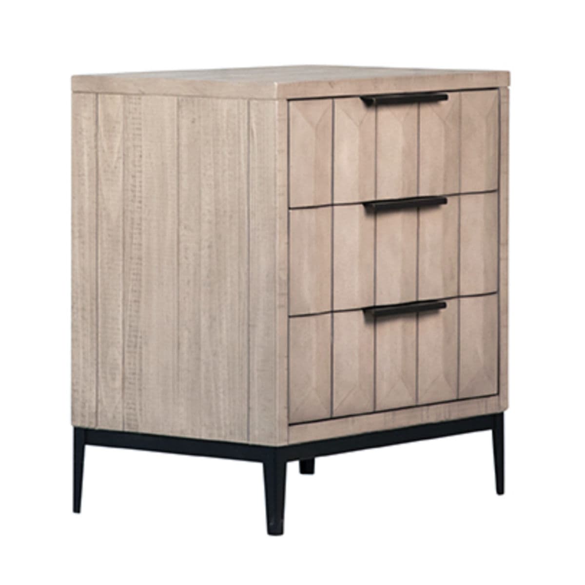 Grey Wash Deco Bedside Cabinet - Thumbnail 3