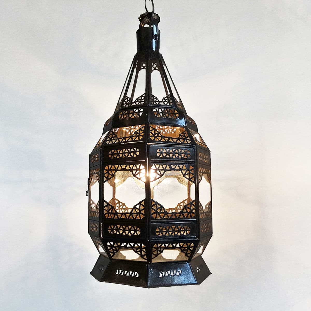 Metal Work & Glass Hanging Lantern - Thumbnail 3