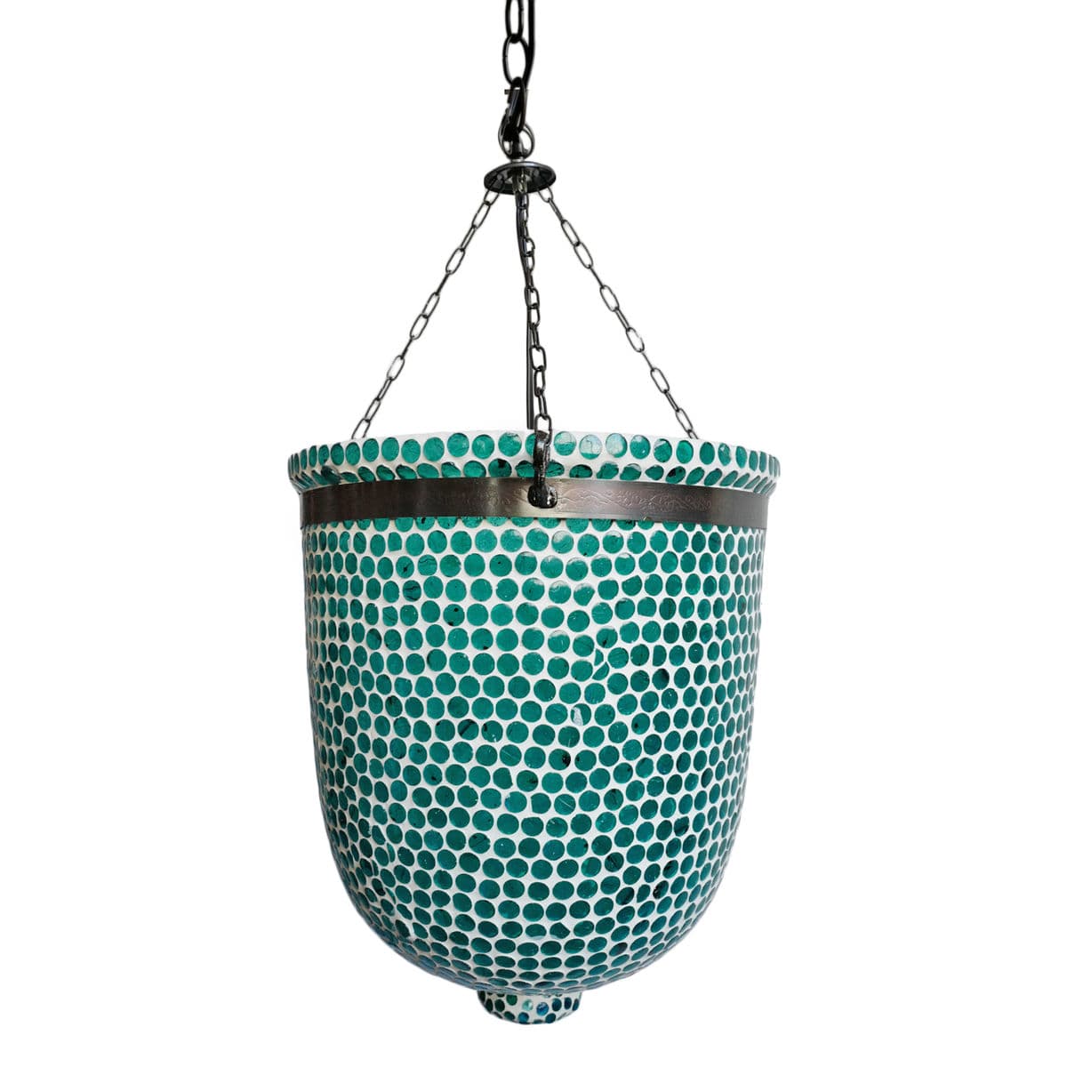 Blue Mosaic Bucket Pendant Small - Thumbnail 3