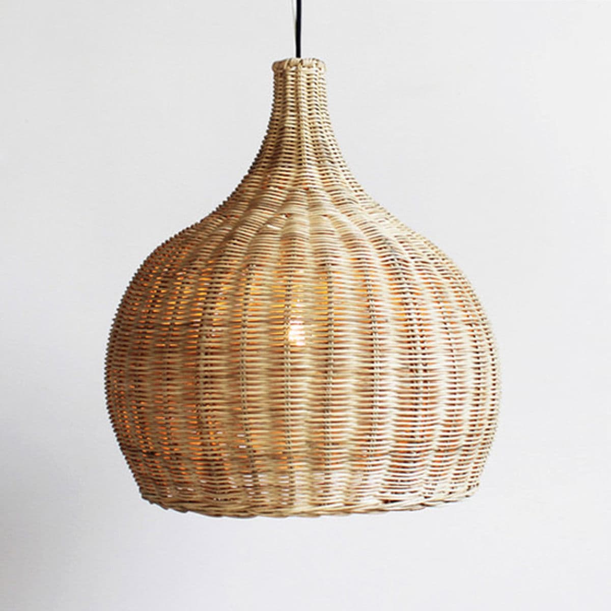 Raw Wicker Bell Lantern Small - Thumbnail 3