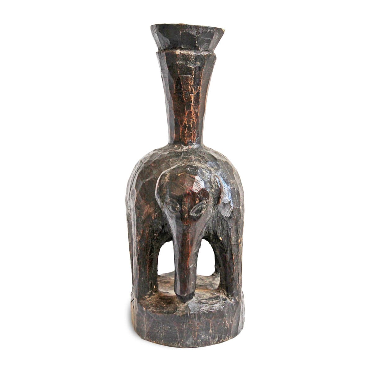 Antique Nepal Wood Elephant - Thumbnail 3