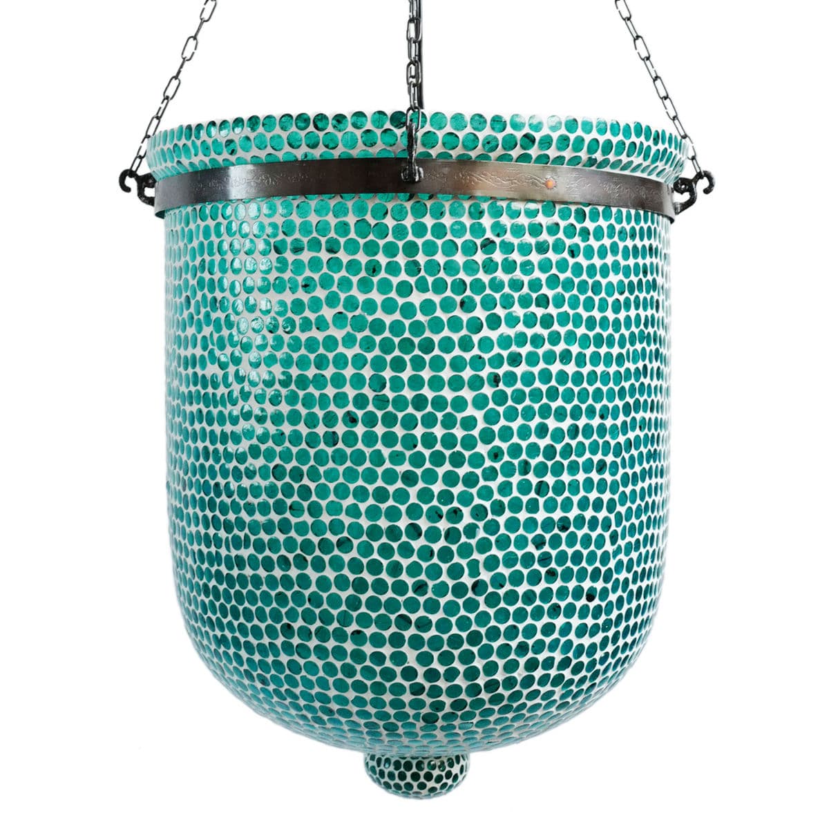Blue Mosaic Bucket Pendant Large - Thumbnail 3