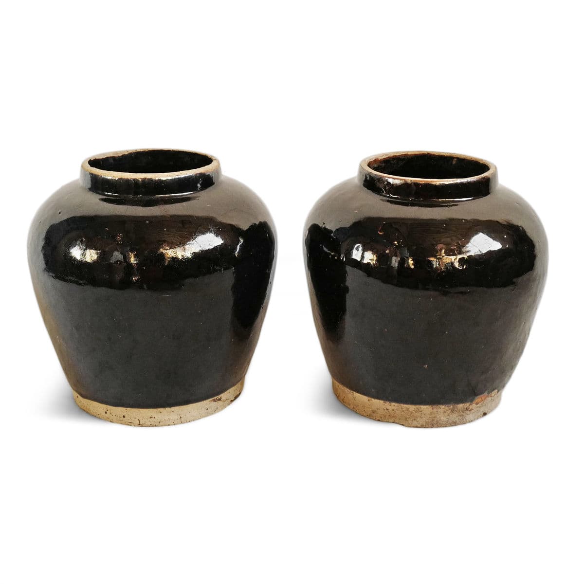 Vintage Black Ceramic Jar - Thumbnail 3