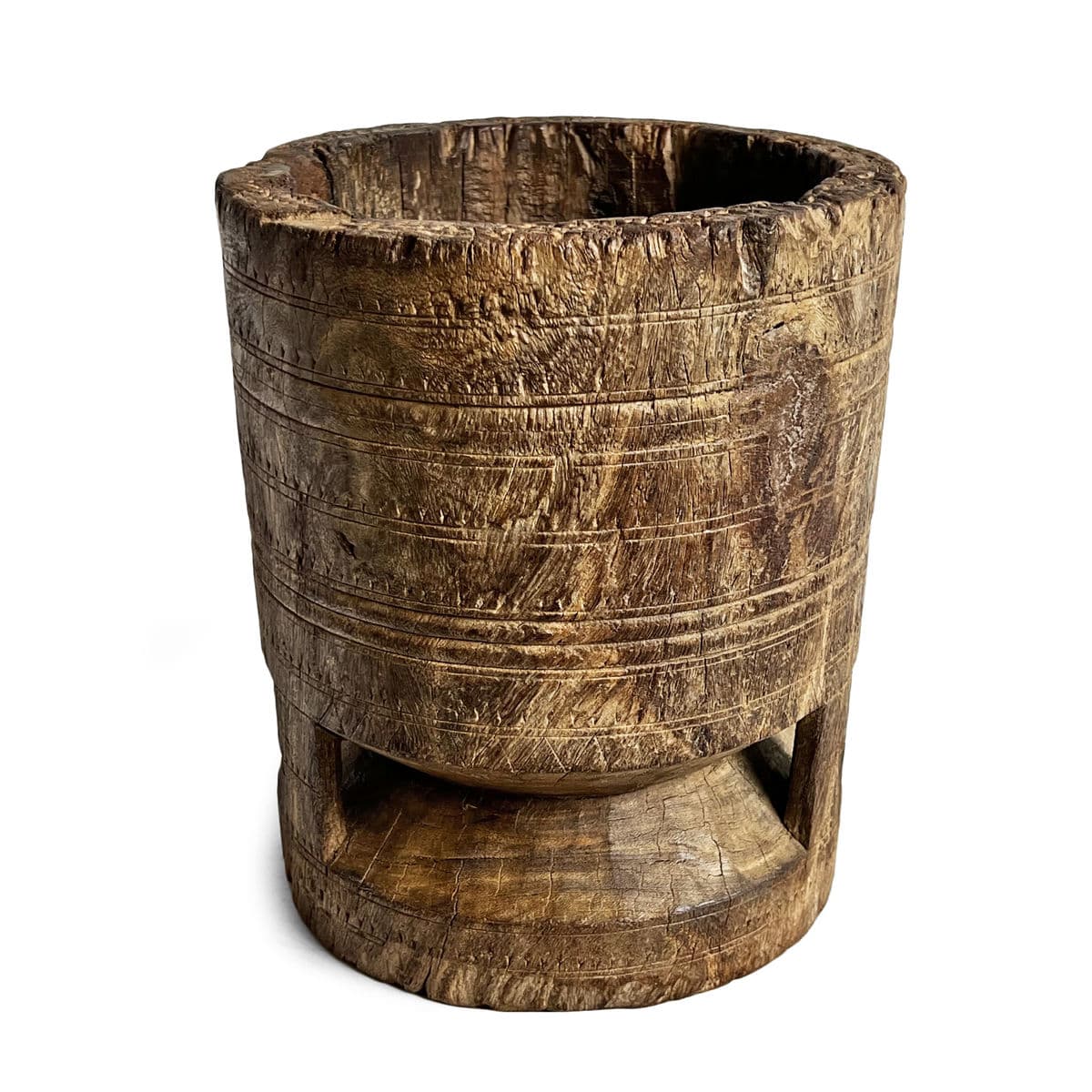 Old India Wood Pestle Pot - Thumbnail 3