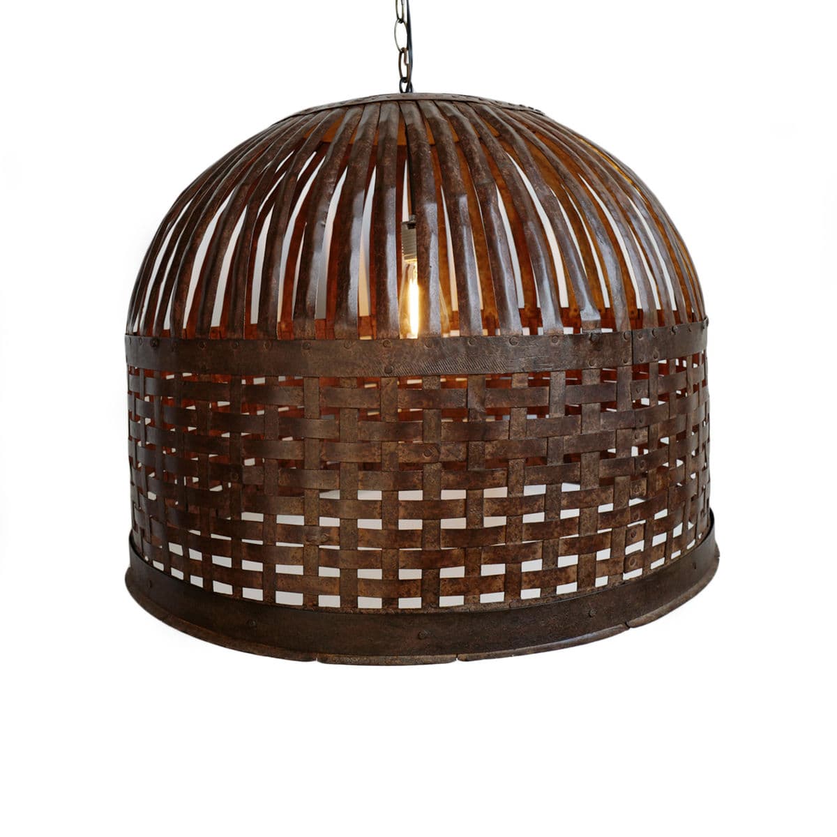 Industrial Iron Basket Cage Lantern - Thumbnail 3