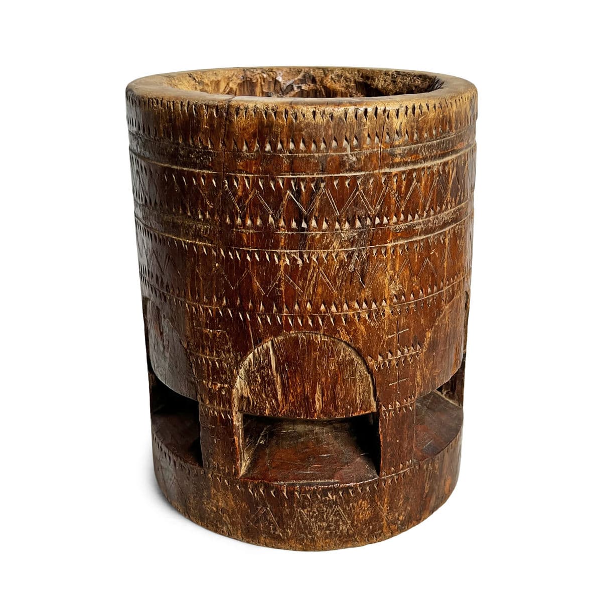 Old India Wood Pestle Pot - Thumbnail 3