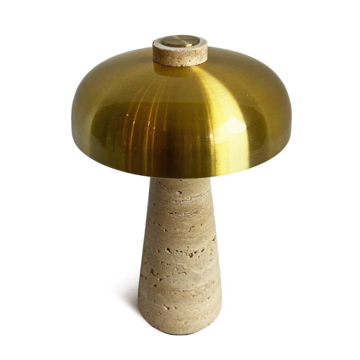 Porcini Travertine Brass Table Light - Thumbnail 3