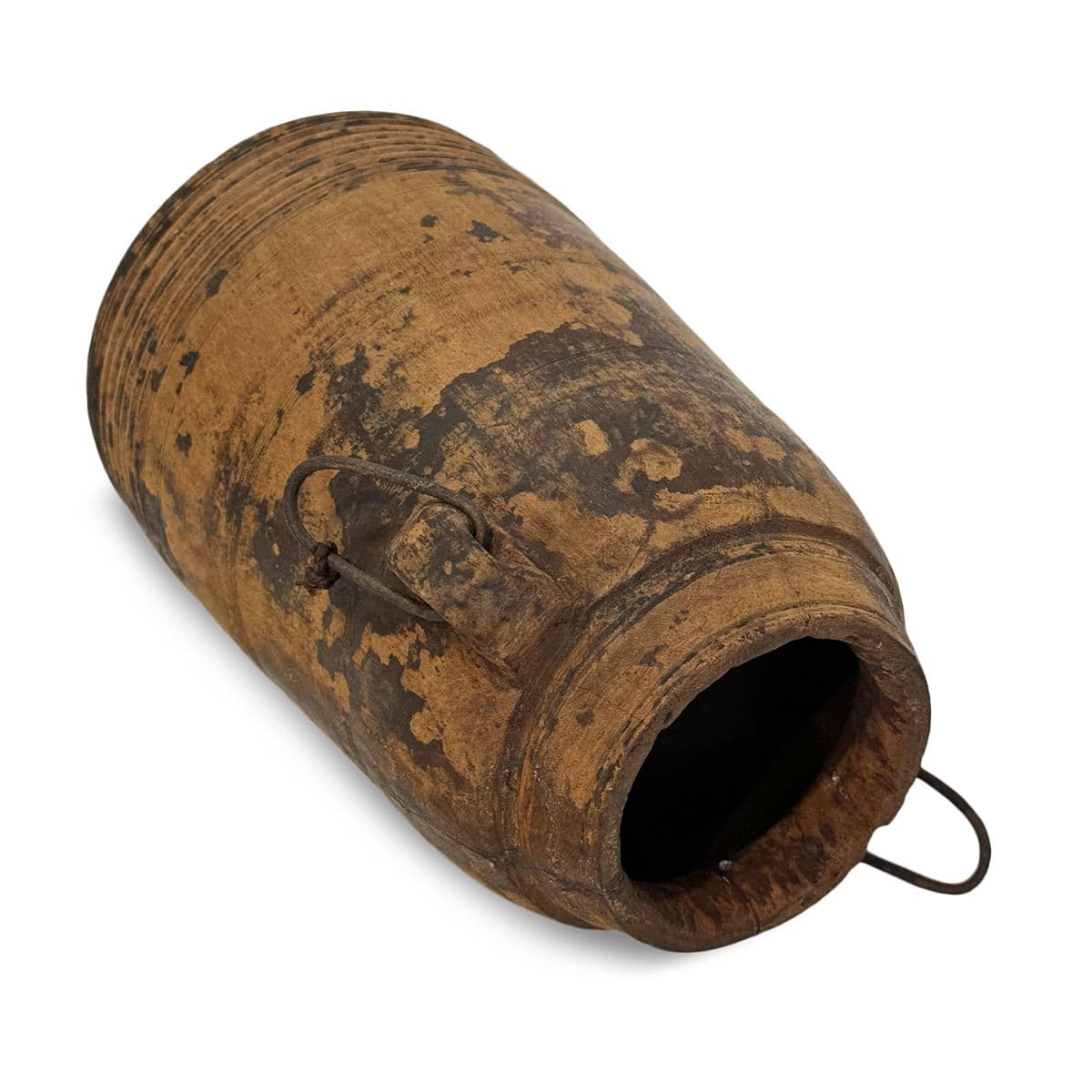 Vintage India Wood Water Pot - Thumbnail 3