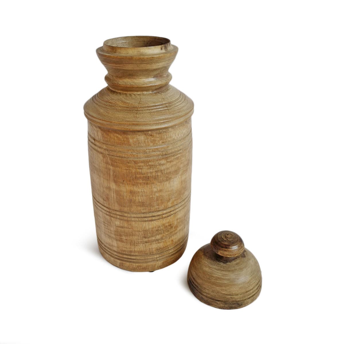 Vintage Teak Nepal Food Jar - Thumbnail 3