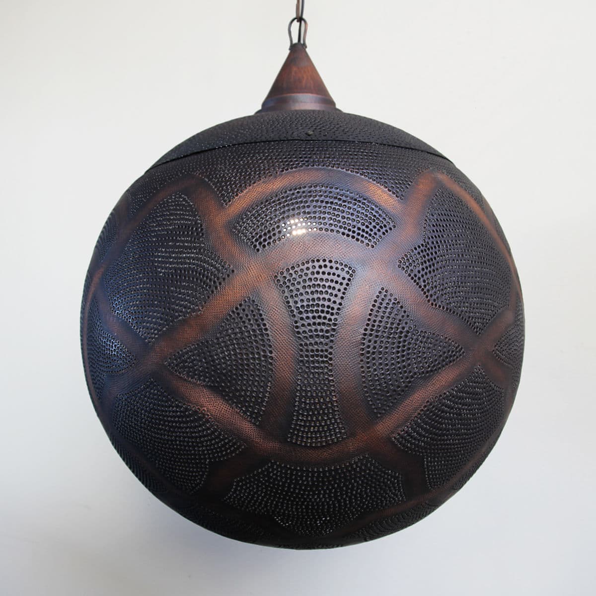 Antique Copper Globe Lantern XL - Thumbnail 3