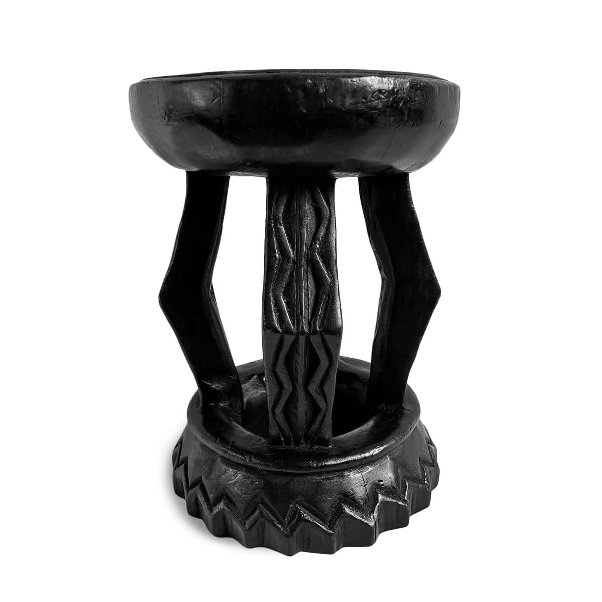 Black Oka Yoruba Stool - Thumbnail 3