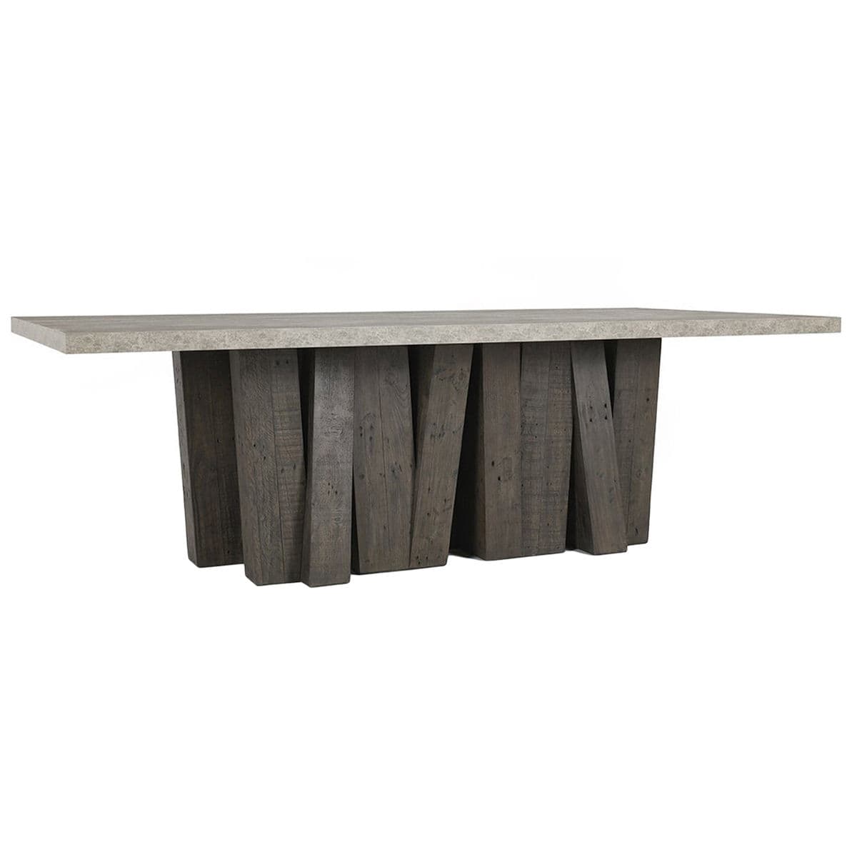 Modern Grey Pine & Concrete Dining Table - Thumbnail 3
