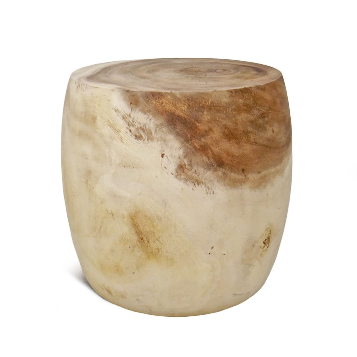 Raw Acacia Drum Side Table - Thumbnail 3