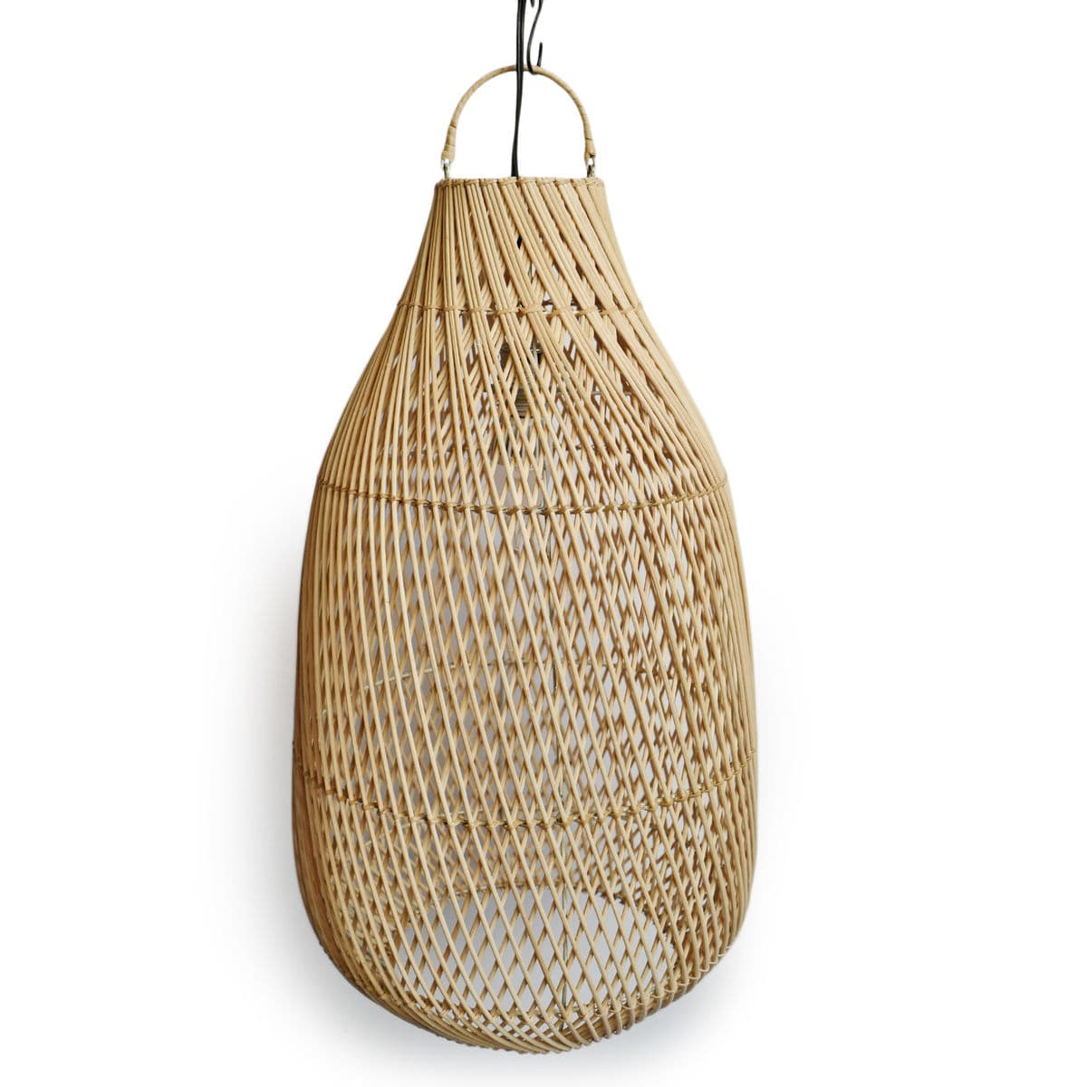 Raw Rattan Bottle Lantern Large - Thumbnail 3
