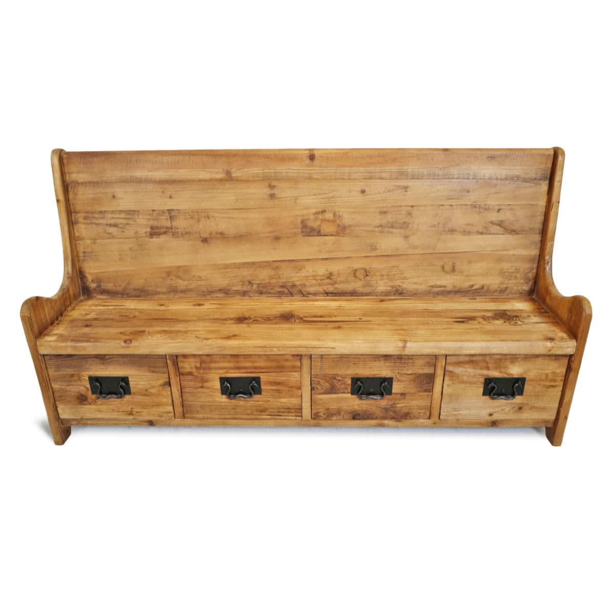 Salvaged Pine Hall Bench with Drawers - Thumbnail 3