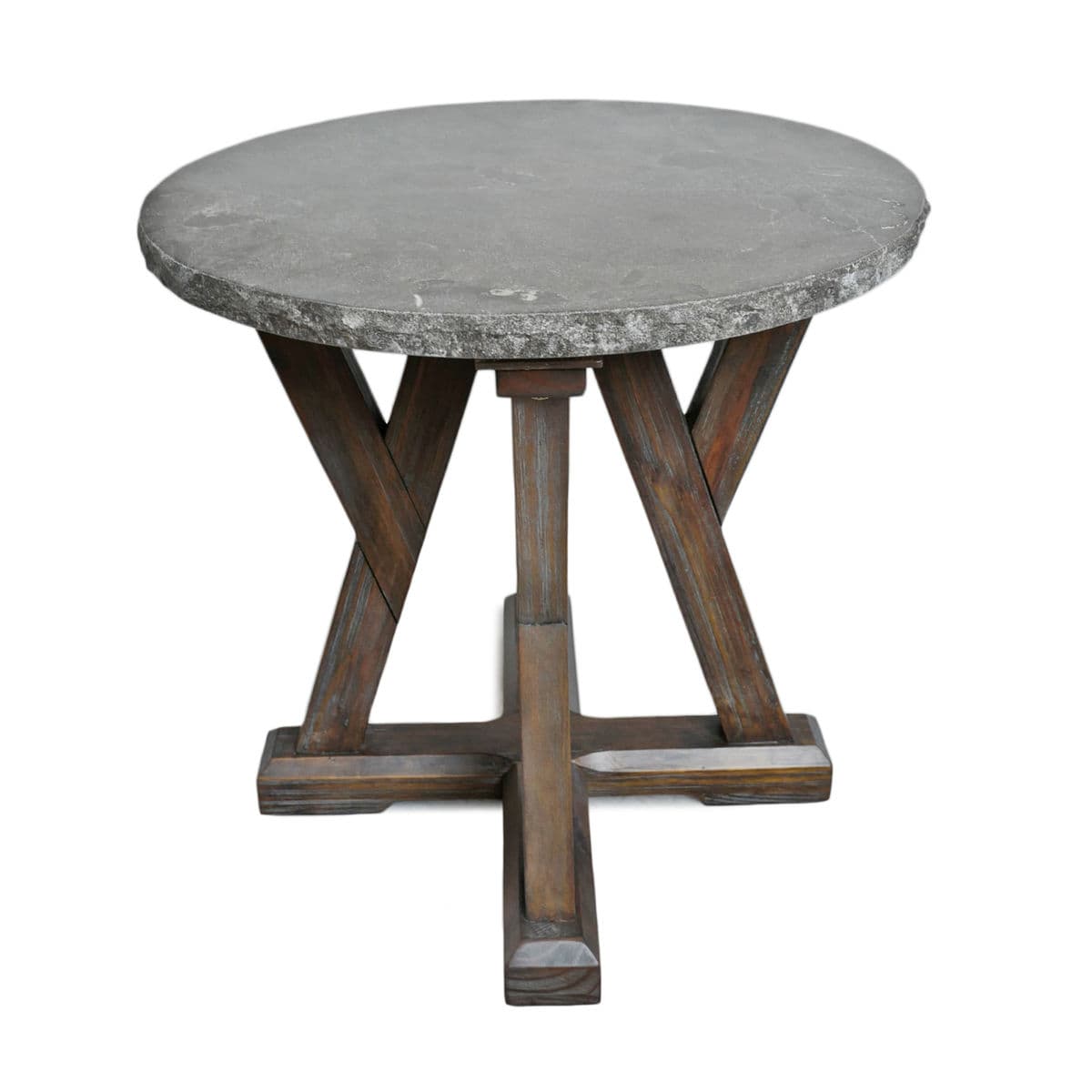 Round Stone Top Farm Side Table - Thumbnail 3