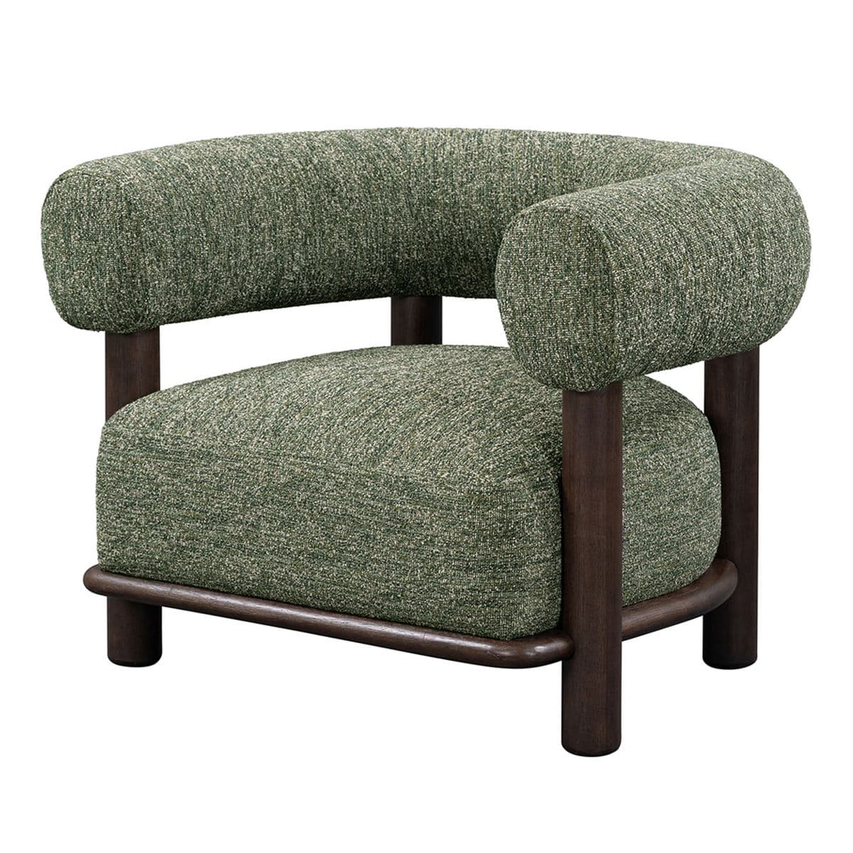 Tweedy Green U-Back Log Chair - Thumbnail 3