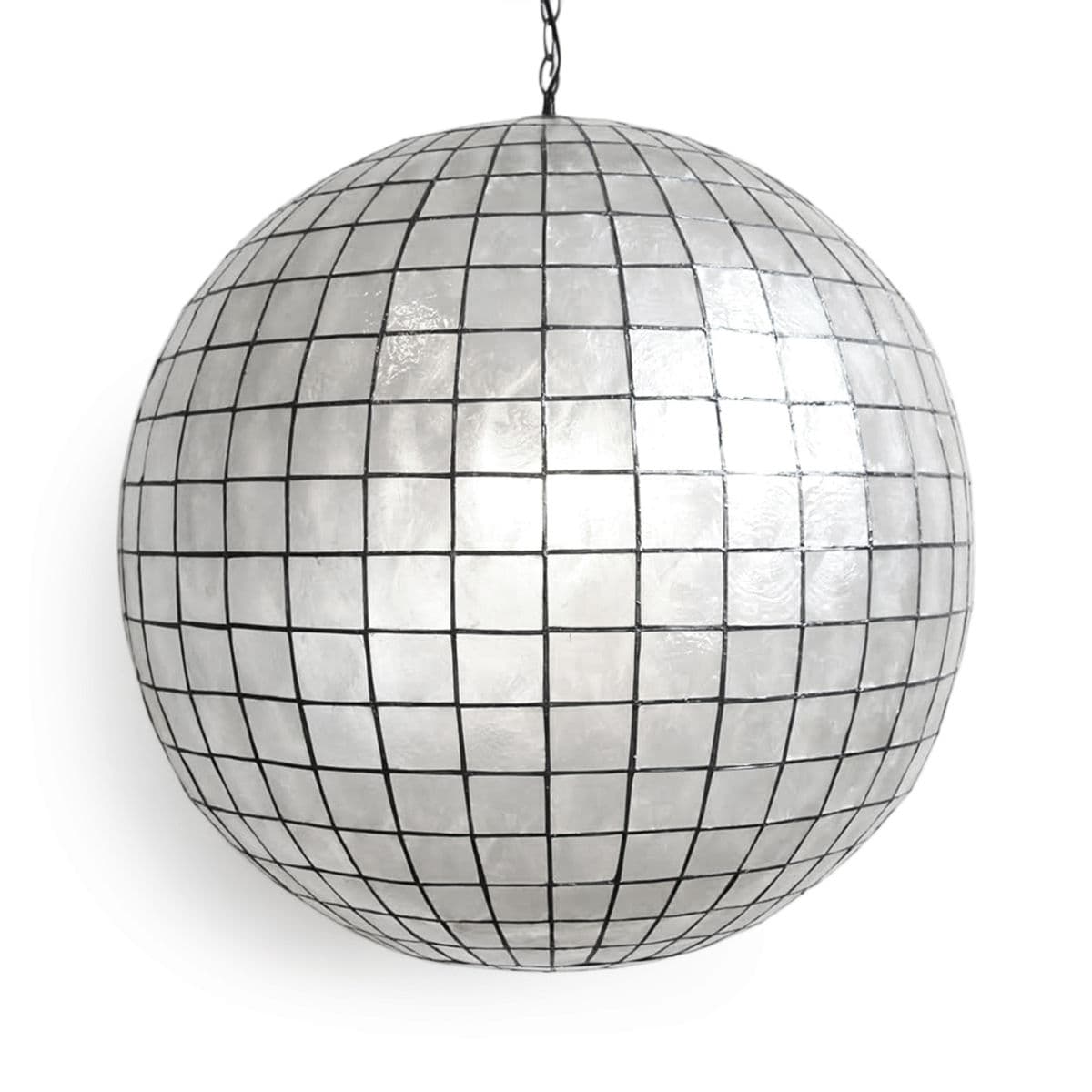 Capiz Shell Globe Lantern 30 - Thumbnail 3