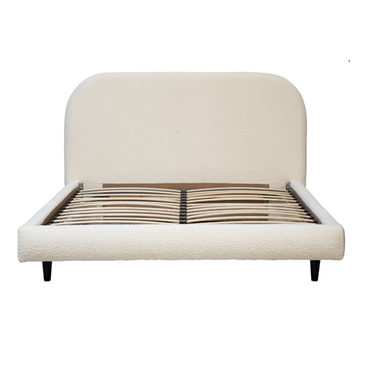 White Mod Boucle King Bed Frame - Thumbnail 3