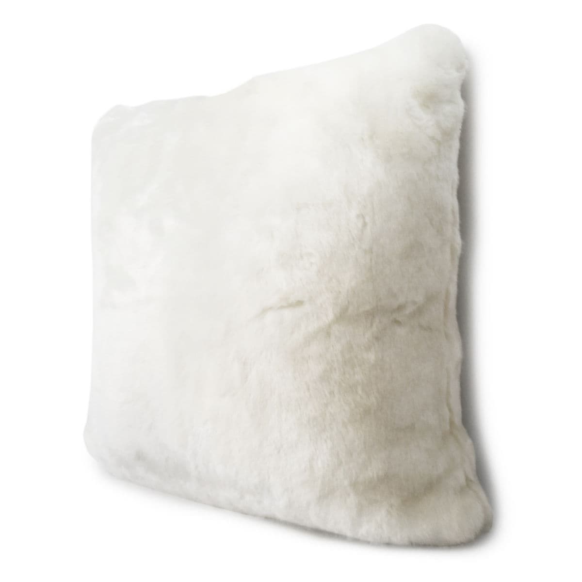White Snow Faux Rabbit Fur Pillow - Thumbnail 3