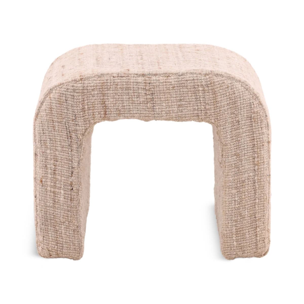 Layla Beige Woven Stool - Thumbnail 3