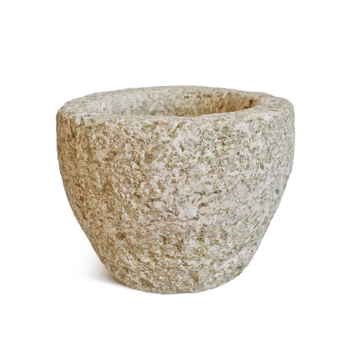 Old Chiseled Granite Small Stone Pot - Thumbnail 3