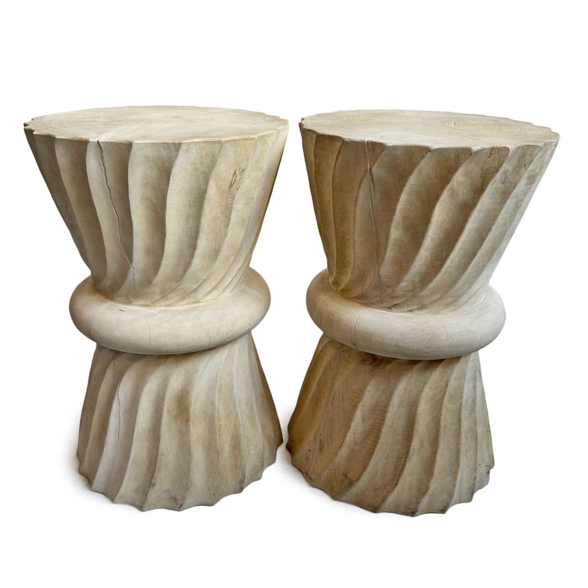 Blond Washed Twisted Bow Side Table - Thumbnail 3