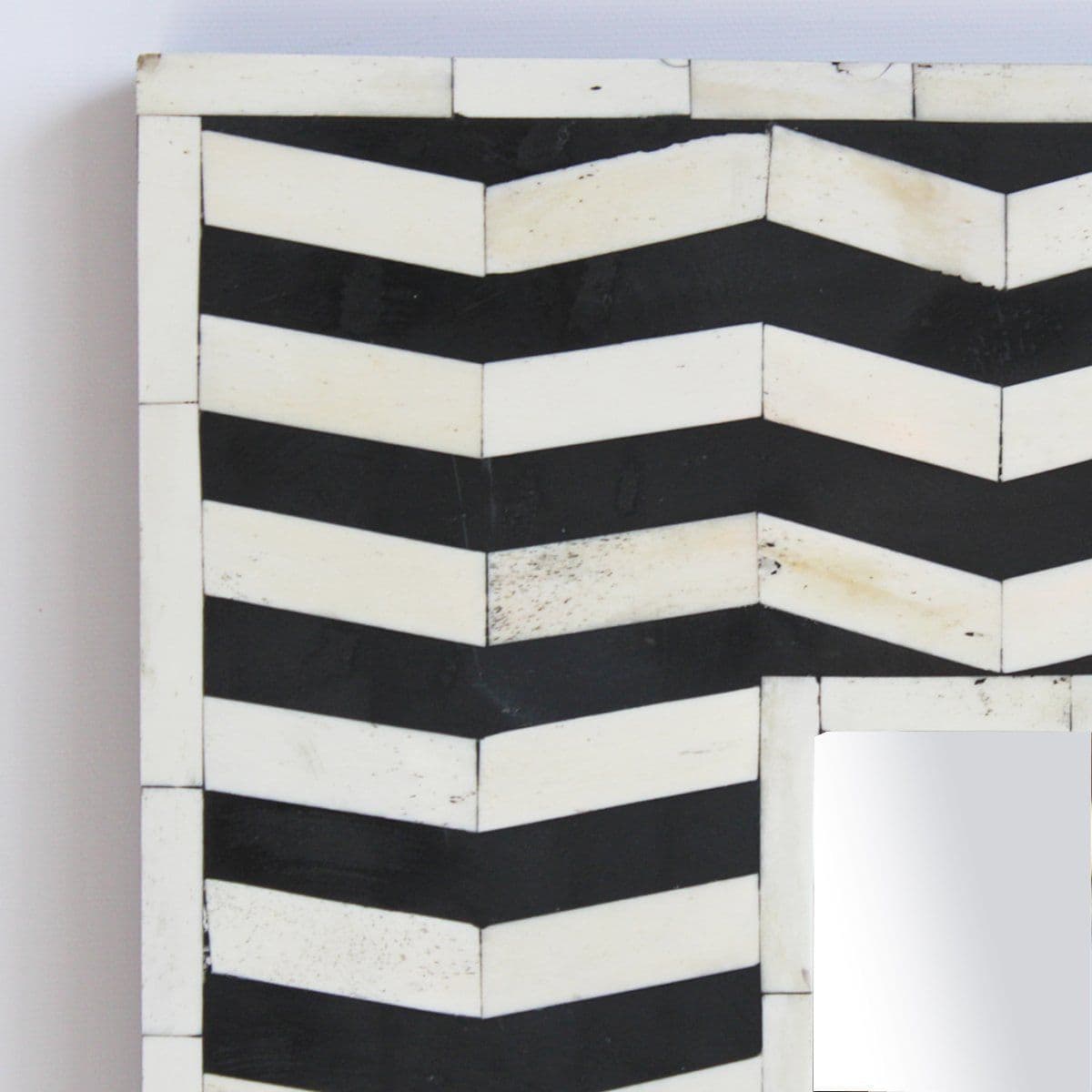 Black & White Zig-Zag Inlay Mirror - Thumbnail 3