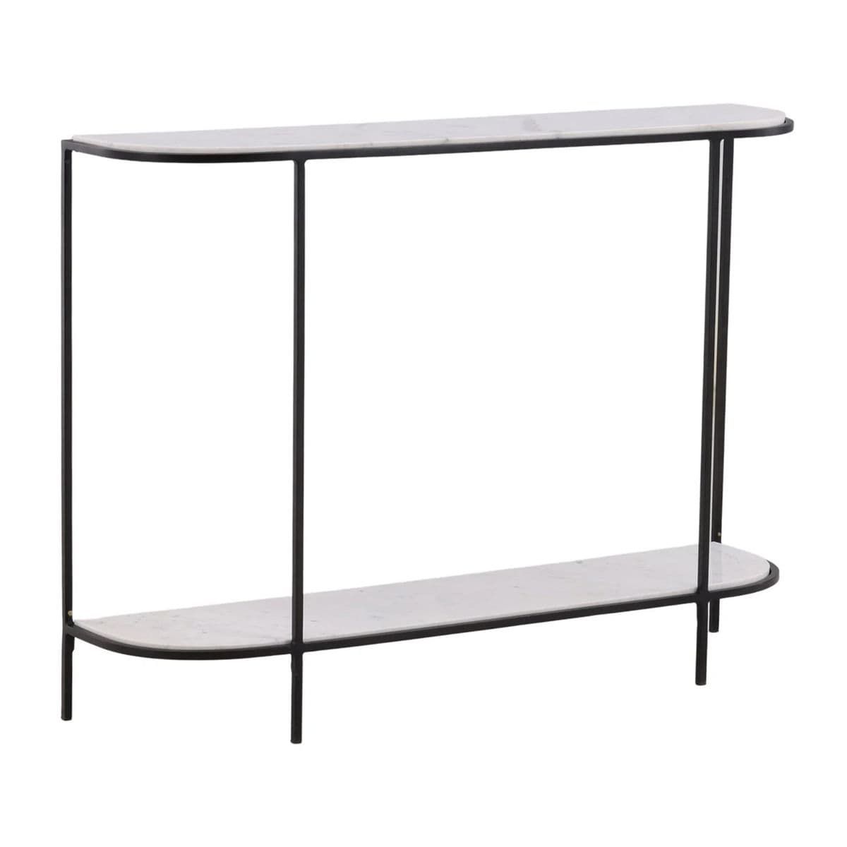 Curved White Marble & Iron Console - Thumbnail 3
