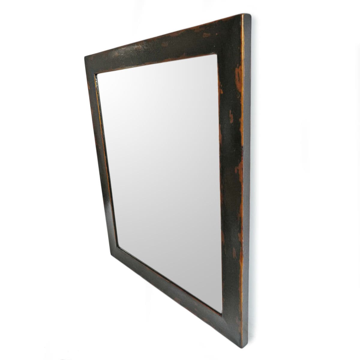 Vintage Distressed Black Wood Mirror - Thumbnail 3