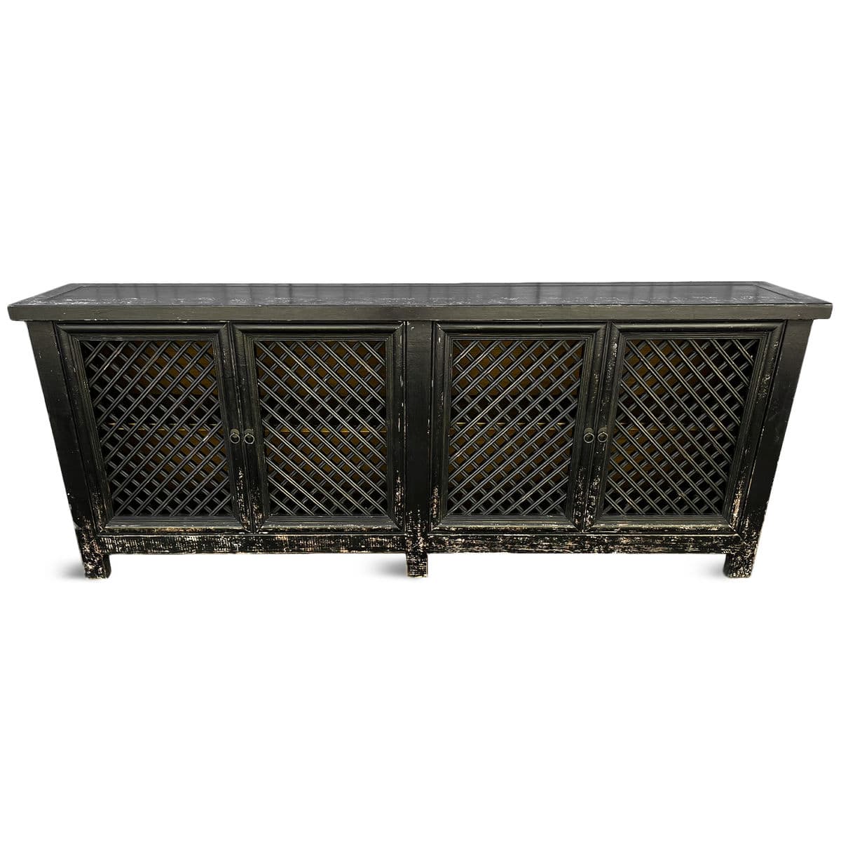 Black Large Lattice 4-Door Sideboard - Thumbnail 3