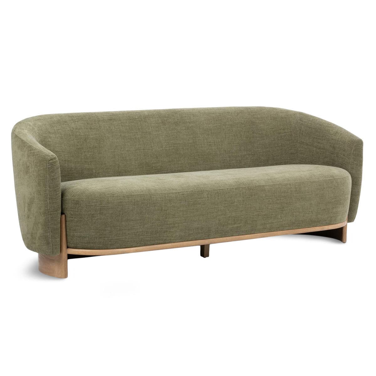 Soft Green Rounded Sofa - Thumbnail 3