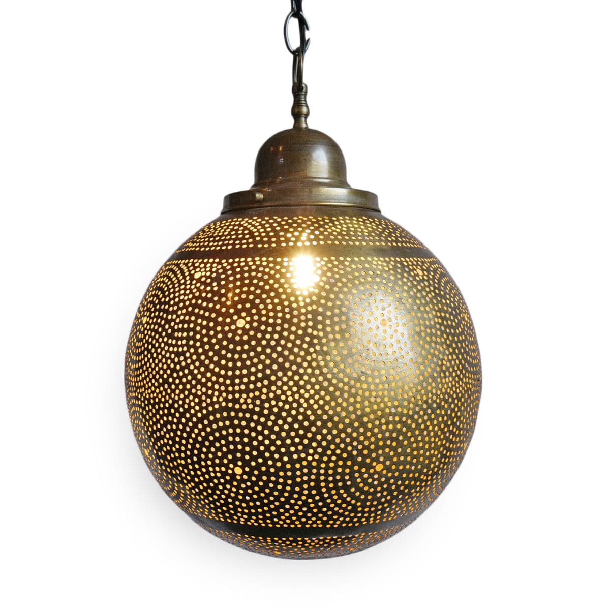 Brass Circle Dot Globe Pendant - Thumbnail 3