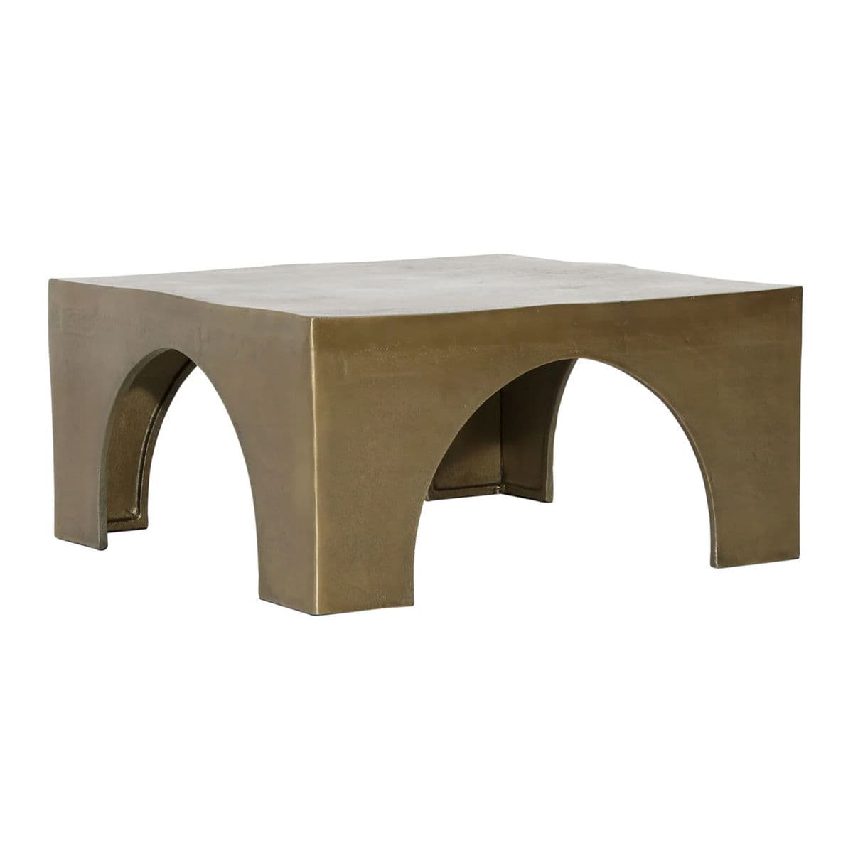 Brass Finish Arch Square Coffee Table - Thumbnail 3