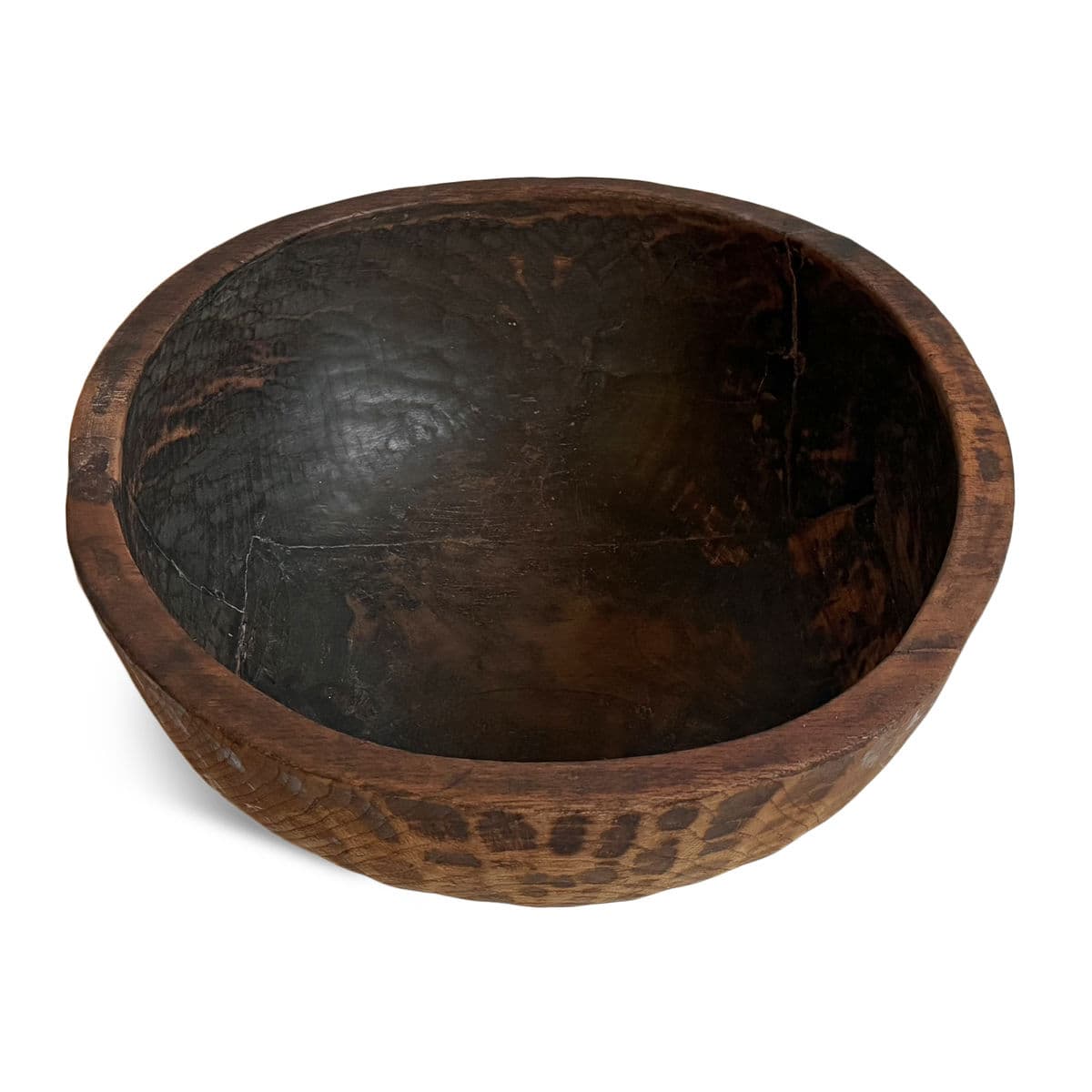 Vintage Nepal Wood Bowl - Thumbnail 3